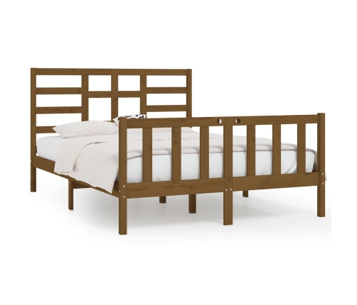 Estructura de cama madera maciza King marrón miel 150x200 cm