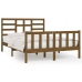 Estructura de cama madera maciza King marrón miel 150x200 cm