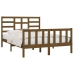 Estructura de cama madera maciza King marrón miel 150x200 cm