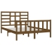 Estructura de cama madera maciza King marrón miel 150x200 cm