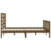 Estructura de cama madera maciza King marrón miel 150x200 cm