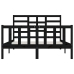 Estructura de cama madera maciza negra King Size 150x200 cm