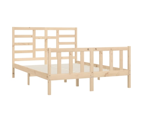 Estructura de cama sin colchón madera maciza de pino 160x200 cm