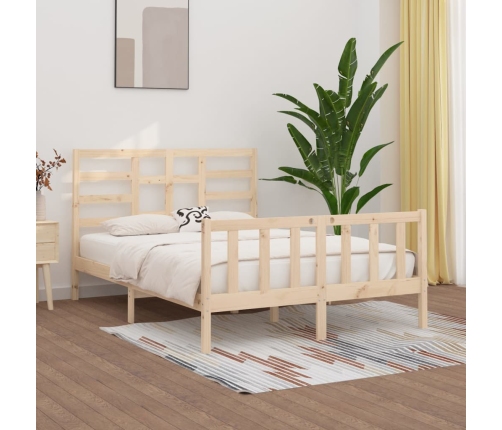 Estructura de cama sin colchón madera maciza de pino 160x200 cm