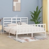 Estructura de cama madera maciza blanco Supe King 180x200 cm