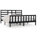 Estructura de cama madera maciza negro Supe King 180x200 cm