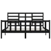 Estructura de cama madera maciza negro Supe King 180x200 cm