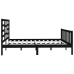 Estructura de cama madera maciza negro Supe King 180x200 cm