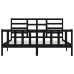 Estructura de cama de madera maciza de pino negra 200x200 cm