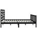 Estructura de cama de madera maciza de pino negra 200x200 cm