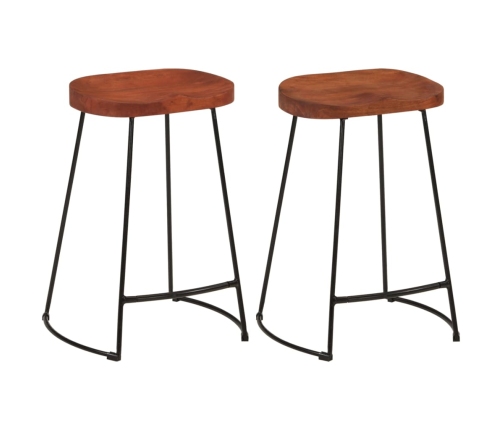 Taburetes de bar Gavin 2 uds madera mango maciza 45x40x63 cm