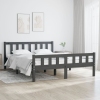 vidaXL Estructura de cama doble pequeña madera maciza gris 120x190 cm