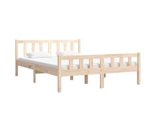 Estructura de cama doble sin colchón madera maciza