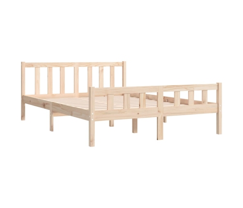 Estructura de cama doble sin colchón madera maciza