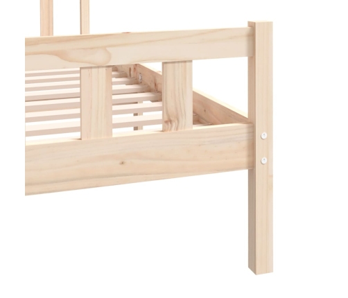 Estructura de cama doble sin colchón madera maciza