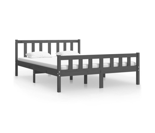 Estructura de cama sin colchón madera maciza gris 140x190 cm