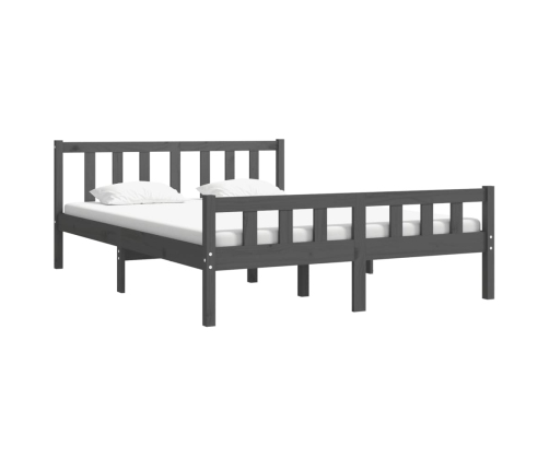 Estructura de cama sin colchón madera maciza gris 140x190 cm