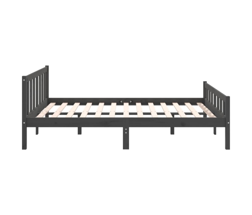 Estructura de cama sin colchón madera maciza gris 140x190 cm