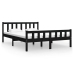 Estructura de cama de madera maciza negro 140x190 cm