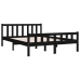 Estructura de cama de madera maciza negro 140x190 cm