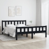 Estructura de cama de madera maciza negro 140x190 cm