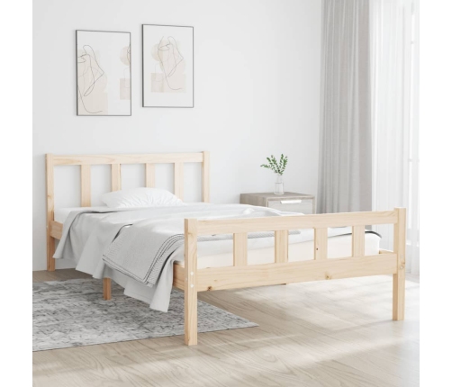 Estructura de cama sin colchón madera maciza 100x200 cm