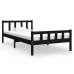 vidaXL Estructura de cama madera maciza negra 100x200 cm