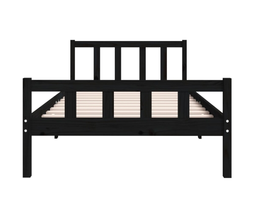 vidaXL Estructura de cama madera maciza negra 100x200 cm