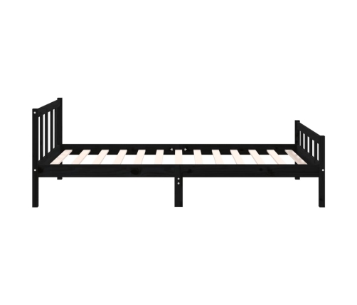 vidaXL Estructura de cama madera maciza negra 100x200 cm