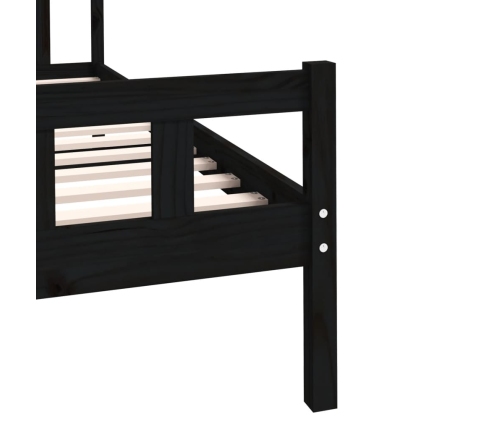 vidaXL Estructura de cama madera maciza negra 100x200 cm