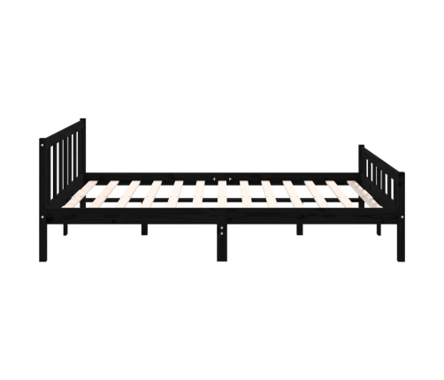 Estructura de cama sin colchón madera maciza negro 120x200 cm