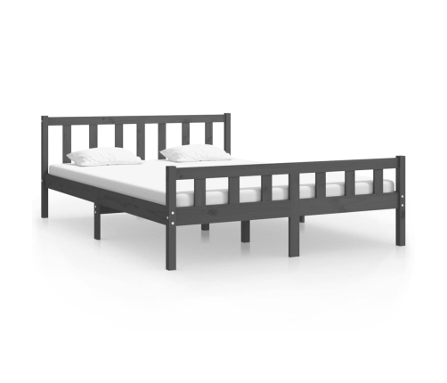 Estructura de cama sin colchón madera maciza gris 140x200 cm