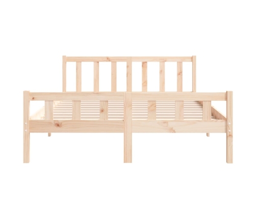 Estructura de cama doble sin colchón madera maciza