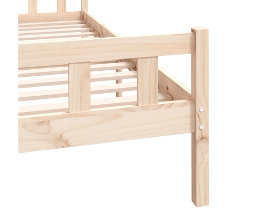 Estructura de cama doble sin colchón madera maciza