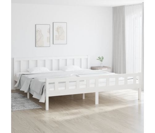 Estructura de cama sin colchón madera maciza blanco 160x200 cm