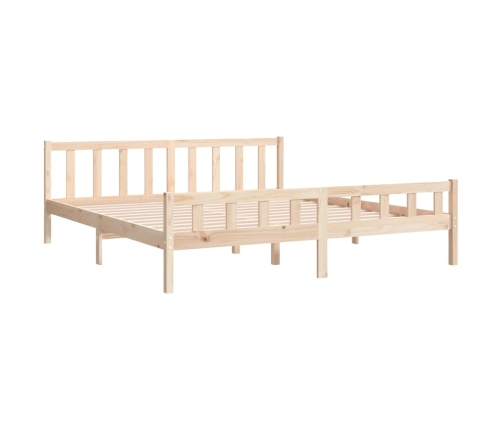 Estructura de cama doble sin colchón madera maciza