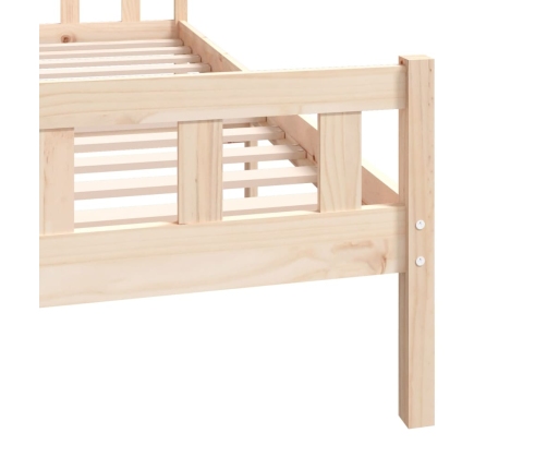 Estructura de cama doble sin colchón madera maciza