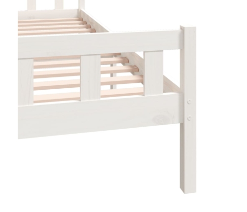 Estructura de cama doble sin colchón madera maciza blanco