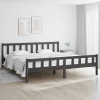 Estructura de cama doble sin colchón madera maciza gris