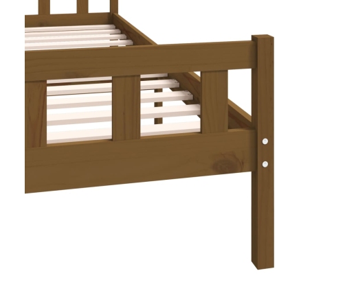 Estructura cama sin colchón madera maciza marrón miel 200x200cm