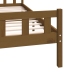 Estructura cama sin colchón madera maciza marrón miel 200x200cm