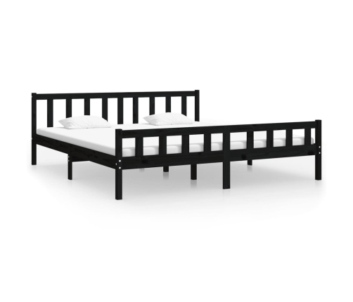 Estructura de cama sin colchón madera maciza negro 200x200 cm