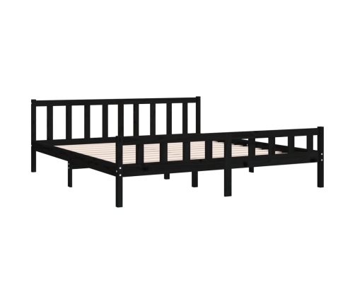 Estructura de cama sin colchón madera maciza negro 200x200 cm