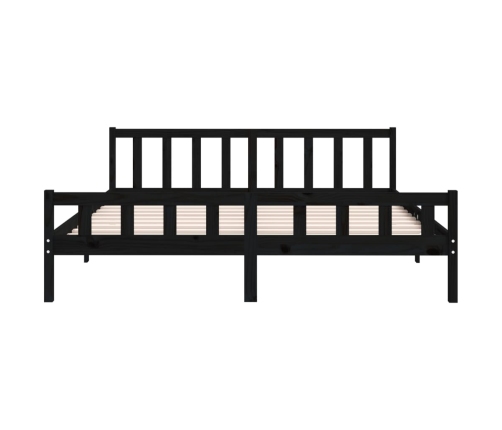 Estructura de cama sin colchón madera maciza negro 200x200 cm