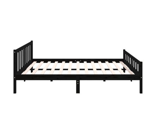 Estructura de cama sin colchón madera maciza negro 200x200 cm