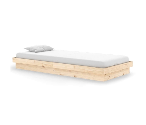 Estructura de cama de madera maciza 90x200 cm