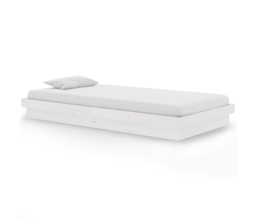 Estructura de cama sin colchón madera maciza blanco 100x200 cm