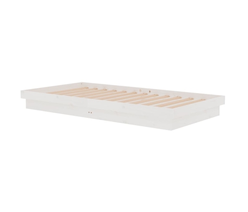 Estructura de cama sin colchón madera maciza blanco 100x200 cm