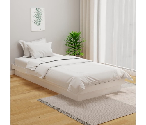 Estructura de cama sin colchón madera maciza blanco 100x200 cm