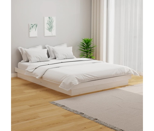 vidaXL Estructura de cama madera maciza blanco 120x200 cm